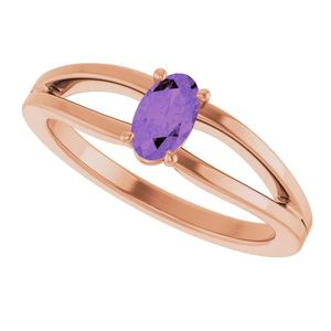 Stuller Youth <b>Crystal</b> <b>Ring</b> 19401:634P with Birthstone 14KR - Product Image 5