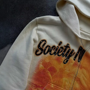 เสื้อมีฮู้ดปักซิปรูดสำหรับผู้ชาย, เสื้อฮู้ดดี้แนวสตรีท GSM มีซิปรูดปรับแต่งได้480 - Product Image 3