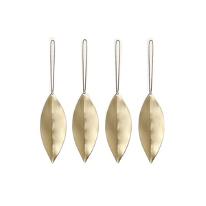 Designer Metal High Quality Leaf Design Set of 4 Christmas Decoration Hanging for <b>Tree</b> Ornament - Product Image 1