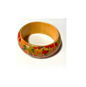 Top Quality Wood Printed <b>Bangle</b> Yellow Color Women and Girls <b>Wooden</b> Jewelry Party Wearing Looking Good - Product Image 1