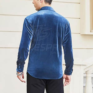 Royal Touch Chemise en velours pour homme Look décontracté de luxe Gentleman moderne Style hawaïen Col rabattu Respirant Coupe ajustée - Product Image 2