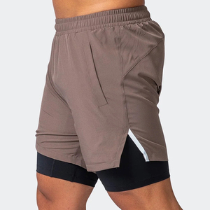 Short de gymnastique Logo personnalisé Polyester Poche Double Couche Short de jogging Running Basketball Gym Activewear Short d'entraînement pour homme - Product Image 4