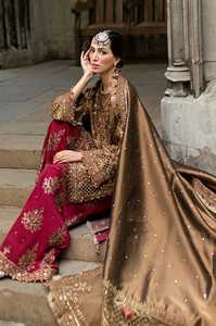 Lehenga Choli Anarkali de luxe, lourdement brodé, pour femmes, look de mariée chic, tenue de mariage, maxi - Product Image 3