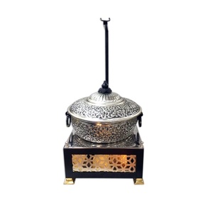 Chauffe-plats en métal plaqué or chauffe-plats en métal poli brillant chauffe-plats lourds pots décoration de table en laiton - Product Image 4