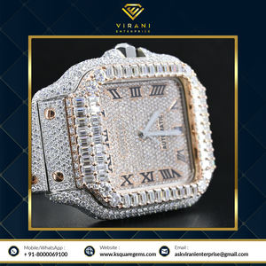 Bonne qualité VVS Clarity Moissanite Diamond Iced Out Montre étanche analogique cloutée en diamant disponible pour les gros acheteurs - Product Image 4