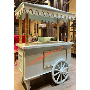 Carro de dulces de madera personalizado hecho a mano con rosa de madera Ideal para fiesta de Navidad infantil postre decoraciones para eventos de boda - Product Image 2