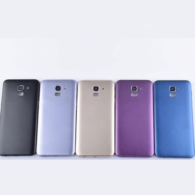 For Samsung Galaxy J6 2018 J600 J600F SM-J600F Back Battery Cover Rear Panel Door Housing Case Repair Parts With Camera Lens