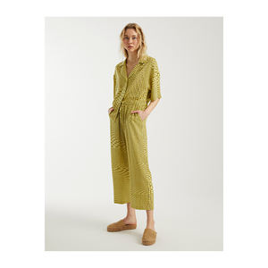 Women's Patterned <b>Elastic</b> <b>Waist</b> Trousers Viscose Blend Pant & Trouser - Product Image 6