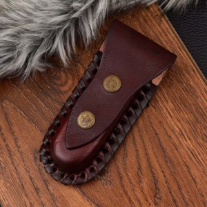 2025 Venta caliente cuero de grano rico piel de serpiente vaina fábrica OEM bolsa personalizable para cuchillos plegables muestra gratis tendencia - Product Image 2