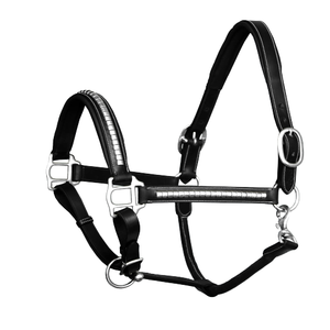 Nouveau perlé Bling canal cheval licou prix de gros commande en gros haute qualité en cuir dos équitation cheval licou - Product Image 1