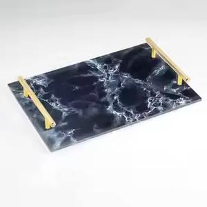 ถาดเสิร์ฟคริสต์มาสทรงสี่เหลี่ยมพร้อมที่จับสีทองสำหรับงานแต่งงานโรงแรมดีไซน์ใหม่ - Product Image 2