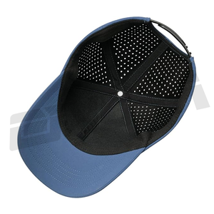 Casquette snapback à séchage rapide pour hommes avec maille découpée au laser, tissu respirant, bord incurvé, coupe élégante, design réglable, sport de plein air décontracté - Product Image 5