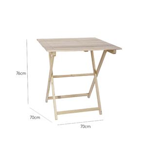 WELL HOME Mesa Auxiliar Plegable de Madera de Haya con Acabado Sin Barnizar 70x70x76 cm, Mesa de Exterior con Listones - Product Image 3