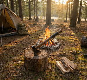 Hacha Viking Industrial de Doble Hoja de Acero con Alto Contenido de Carbono, Hecha a Mano, Pulida, Forjada, Extractor de Clavos, para Caza y Camping, Modelo Rose - Product Image 5