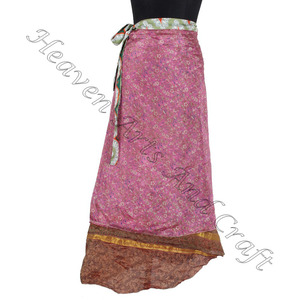 Wholesale Price High Quality Reversible Two Layer <b>Silk</b> Wrap <b>Skirt</b> Boho Stylish Multi Color Summer Wear Comfortable Fashion Boho - Product Image 6