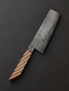 Cuchillo de carnicero de acero de Damasco hecho a mano con mango de resina, cuchillo de cocina para afilar verduras y carne - Product Image 3