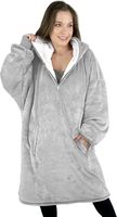 Sudadera con capucha de gran tamaño Sherpa informal para mujer, diseño bordado, tela de punto, manta usable para invierno, otoño, primavera, regalo para