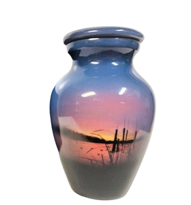 Urna Funeraria de Aluminio con Luz Brillante al Amanecer para Cenizas Humanas, Artículos Funerarios - Product Image 2