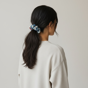 Cotton Japanese Pattern <b>Scrunchie</b> with Floral Design Durable & Lightweight - Product Image 6