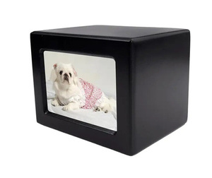 Urnes de crémation en bois faites à la main de style américain de haute qualité Design moderne navires de cendres funéraires pour chats et chiens en gros - Product Image 2