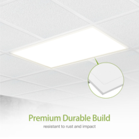 Plafonnier LED plat, luminaire LED pour plafond suspendu, 5 CCT 3000K-6500K réglable et 5 puissances, luminaire rétroéclairé pour bureau