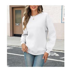 New Design Luxury <b>Long</b> <b>Sleeve</b> Round Neck Shoulder Slope Solid Comfortable Casual Women's Cotton Sweatshirt From Bangladesh - Product Image 3