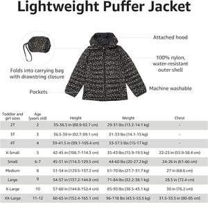 Chaqueta acolchada ligera resistente al agua para niñas y niños pequeños - Product Image 4