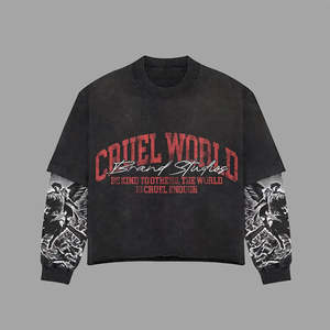 Logo personalizzato stile di tendenza serigrafia <span class=keywords><strong>Vintage</strong></span> in cotone 100% manica corta acido lavare gli uomini oversize in tela ecologica t-shirt - Product Image 6