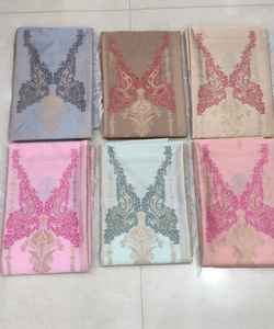 Handmade Luxurious <b>Silk</b> Scarves Jacquard Long <b>Shawls</b> Fouta for Winter Embroidered Pattern Adding Elegance Any Outfit Made India - Product Image 4