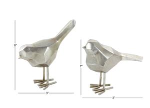 Escultura de Pájaros Hecha a Mano, Metal Fundido, Aluminio, Plata, Par de Pájaros, Escultura, Accesorios Decorativos, Adornos para Decoración del Hogar - Product Image 2