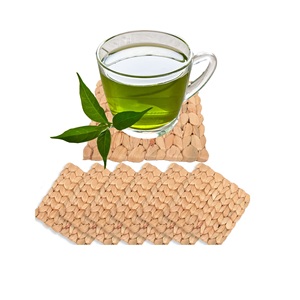 Handwoven Natural Jute Drink <b>Coasters</b> Eco Friendly Rustic Tableware <b>Set</b> - Product Image 1