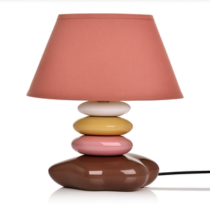 Lampada da tavolo in ceramica multicolore europea con Base in pietra Design, decorazione per la casa contemporanea luce da comodino - Product Image 3
