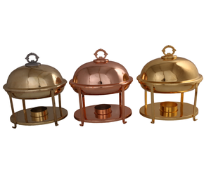 Ensemble de chauffe-plats alimentaires de finition unique en acier inoxydable de 3l pour la vaisselle de mariage et d'hôtel au prix de gros - Product Image 1