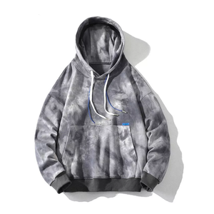 Custom <b>Tie</b>-Dye Printed <b>Zipper</b> Hoodie Men's 100% Cotton Long-Sleeve Casual Thermal Fleece Sweatshirt Winter Embroidered - Product Image 4