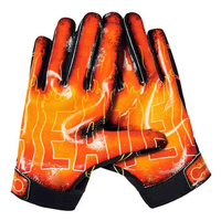 Guantes de Fútbol Americano Ligeros al por Mayor con Cierre de Gancho y Bucle, Palma Antideslizante, Nombre de Equipo Personalizado, Servicio OEM y ODM, Varios Colores