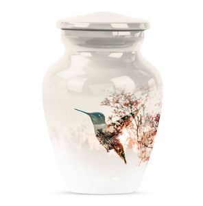 Elegantes urnas metálicas conmemorativas para las cenizas que simbolizan el amor, el respeto y el recuerdo eterno de un querido miembro de la familia - Product Image 1