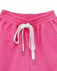 Hot Pink <b>Shorts</b> <b>Women</b> Summer Soft Fleece Elastic Waist Comfortable Casual Lounge Wear <b>With</b> <b>Pockets</b> Lightweight Fashion Bottoms - Product Image 5