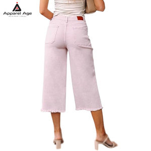 Capris de Mujer de Alta Calidad para Uso Casual, Color Sólido, Top Ventas, Precio Económico, Jeans Capris para Adultos - Product Image 2