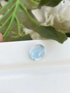 9x7 MM Natural <b>Top</b> Color Aquamarine Oval Shape Cabochon with Good Luster 2.06 Carat Loose Diamond Gemstone for Jewelry Making - Product Image 3