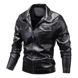 Chaqueta de cuero sostenible para hombre al por mayor, diseño de punto bordado con chaquetas ligeras de cuero genuino - Product Image 1
