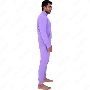 Survêtement pour hommes Survêtement à fermeture éclair Survêtement en polaire 100% coton Poches contrastées avec panneaux - Product Image 3
