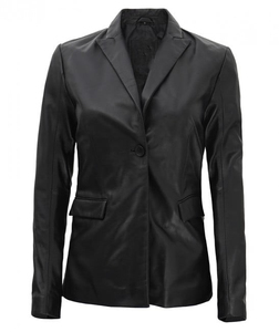 Blazer en cuir long de haute qualité pour femmes en véritable peau de mouton, style motard, fermeture à double boutonnage, logo personnalisé, vente en gros OEM - Product Image 4