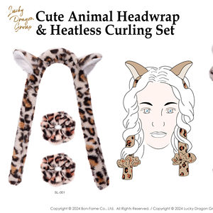 Ensemble de bandeaux pour cheveux et de boucles sans chaleur avec motif d'animaux mignons, service OEM/ODM - Product Image 1