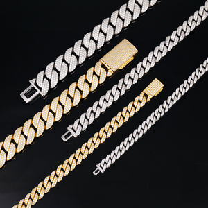 <b>Iced</b>-<b>Out</b> Shiny Diamond Moissanite Sterling Silver VVS Moissanite Rhombic Cuban Bracelet Classic Unisex Party Wedding Jewelry - Product Image 2