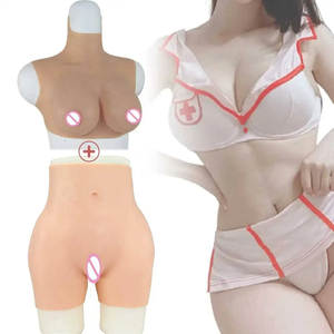 Trajes de silicona con pantalones de vagina y almohadillas para realce de glúteos, cuello alto y senos grandes para cosplayers, travestis y personas transgénero. - Product Image 2