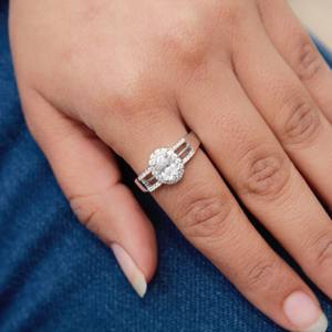 Anillo de declaración de piedra moissanita de corte ovalado Plata de Ley 925 hecha a mano joyería de compromiso de moda para mujer - Product Image 5