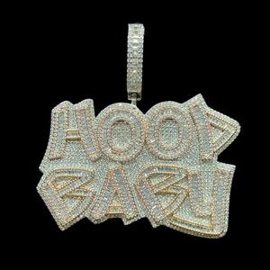 Personalizable 925 plata esterlina Moissanite Hip Hop enlace cadena VVS diamante probador colgante fino colgantes encantos para fiesta raperos - Product Image 2