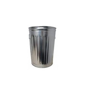 Cubo de basura galvanizado multiusos perfecto para graneros, granjas, casas con asas resistentes y acabado metálico clásico - Product Image 1