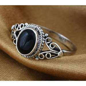 Mujeres niñas hecho a medida 925 plata esterlina malaquita anillo de piedras preciosas joyería a granel al por mayor anillos de plata fina joyería - Product Image 2