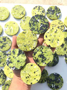 Best Selling Feng Shui Carved <b>Crystal</b> Agate Coaster Lizardite Slab Gemstone Home Decor Love Semi-Precious Stone Craft - Product Image 4